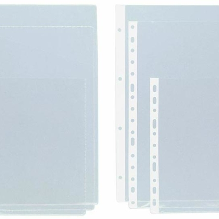 Caja de 100 fundas de PVC cristal multitaladro 4º Grafoplas
