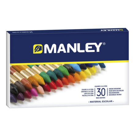 Caja de 30 ceras de colores Manley