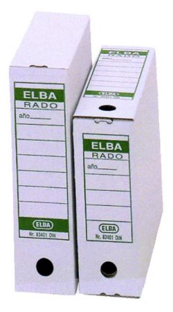 Caja de cartón blanco A4 para archivo definitivo con lomo de 95 mm Elba