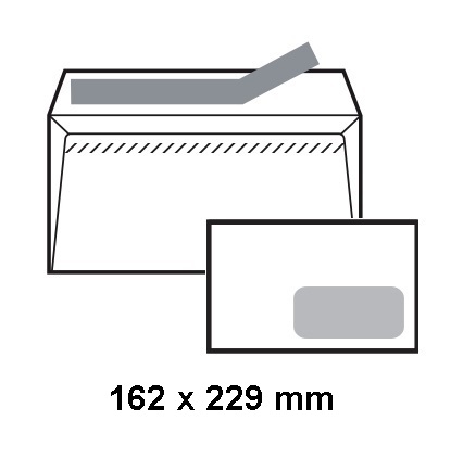 Caja de 500 sobres autoadhesivos Offset blancos con ventana derecha C5 Sam