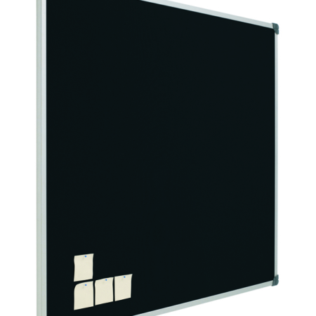 Tablero de corcho tapizado en negro con marco de aluminio de 100 x 120 cm Planning Sisplamo