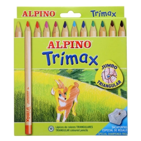 Caja de 12 lápices de colores gruesos Alpino Trimax