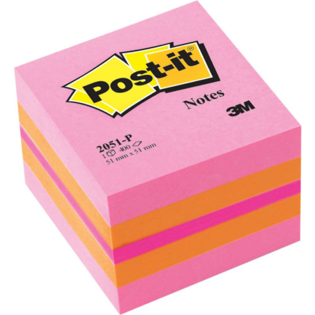 Post it mini cubo 2051-p rosa 51*51 400 h.
