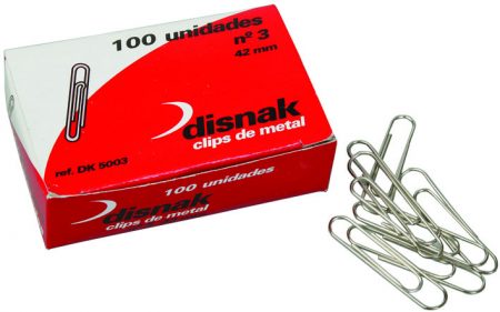 Caja de 100 clips galvanizados Disnak 37 MM Nº 3