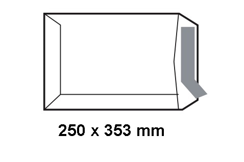 Caja de 250 bolsas autoadhesivas Offset blancas 250 x 353 mm Sam