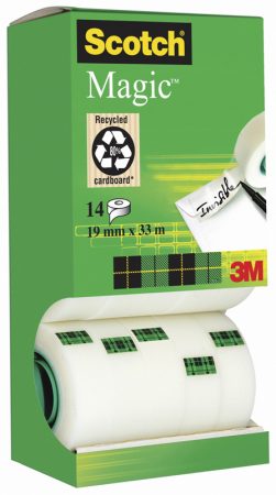 Pack de 14 rollos de cinta adhesiva invisible Scotch Magic 810 19mm x 33m