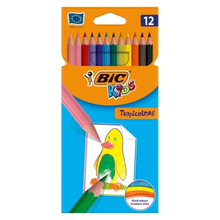 Caja de 12 lápices de colores Bic Kids Tropicolors