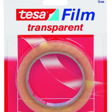 Blister de 1 cinta adhesiva transparente tesafilm 15mm x 66m