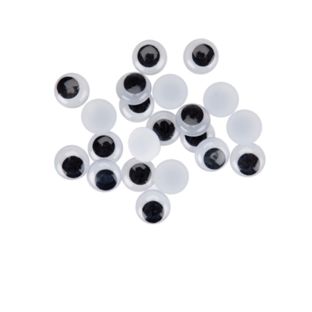 Bolsa de 50 ojos móviles adhesivos negros 10 mm