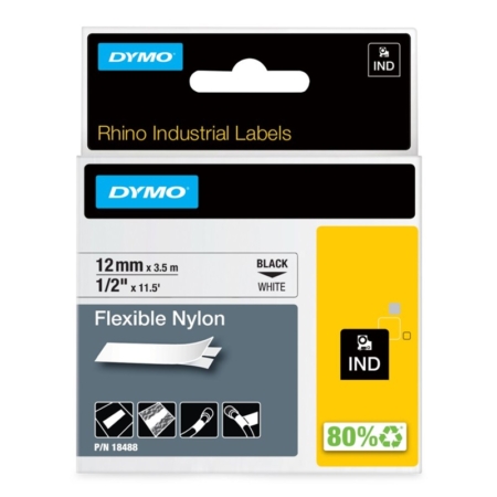 Cinta industrial de nylon flexible Dymo Rhino 12 mm x 3,5 m