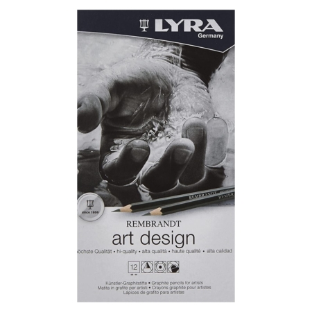 Estuche metálico con 12 lápices de grafito Lyra Rembrant Art Design