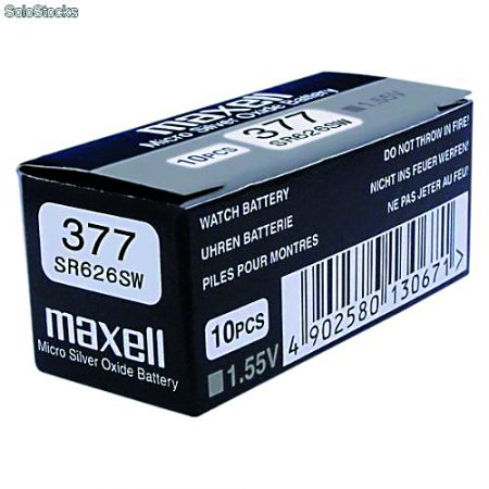 Blíster de 1 pila de botón SR626SW de 1,55V Maxell