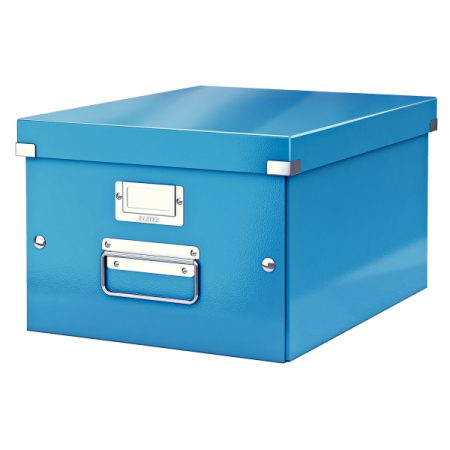 Caja de almacenaje de cartón azul  281 x 200 x 370 mm para A4 Leitz
