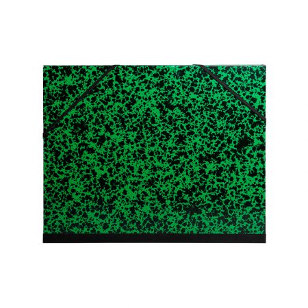 Carpeta de dibujo de cartón verde 37 x 52 cm con gomas