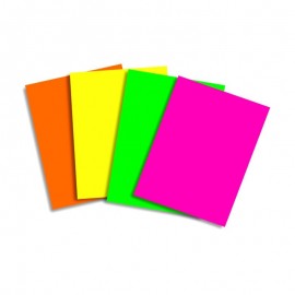 Paquete de 250 hojas de papel A4 surtido 4 colores fluorescentes
