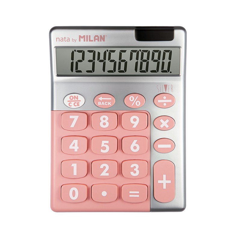 Calculadora Milan Digitos Silver Rosa Teclas Grandes Material De Oficina Material Escolar