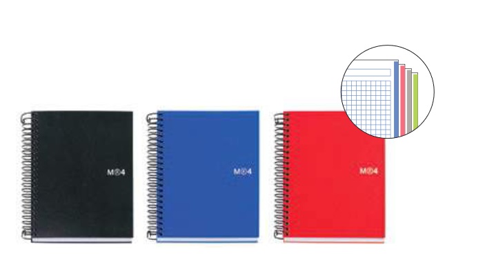 Block notebook 4 micro tapa pp A6 140h cua 5x5 negro