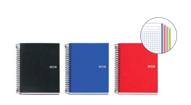 Block notebook 4 micro tapa pp A5 140h cua 5x5