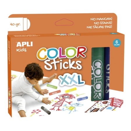 Caja de 6 barras de témpera sólida XXL Color Sticks