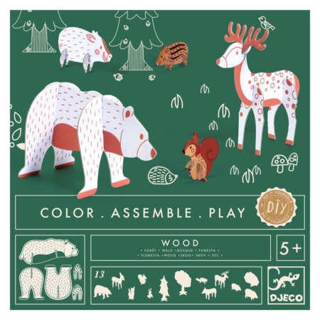 Colorear-construir-jugar El bosque