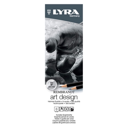 Estuche metálico con 6 lápices de grafito Lyra Rembrant Art Design