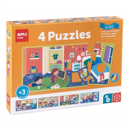 Puzzles asociación La casa 4 x 4 piezas XXL