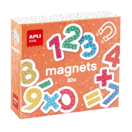 30 números magnéticos de madera
