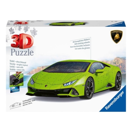 Puzzle 3D Lamborghini Huracán EVO verde 140 piezas