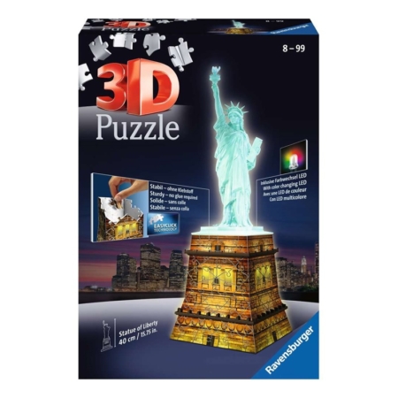 Puzzle 3D Estatua de la Libertad de noche 216 piezas