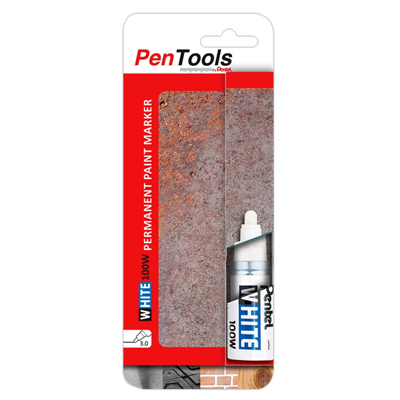  Pentel Marcador permanente, blanco, punta fina