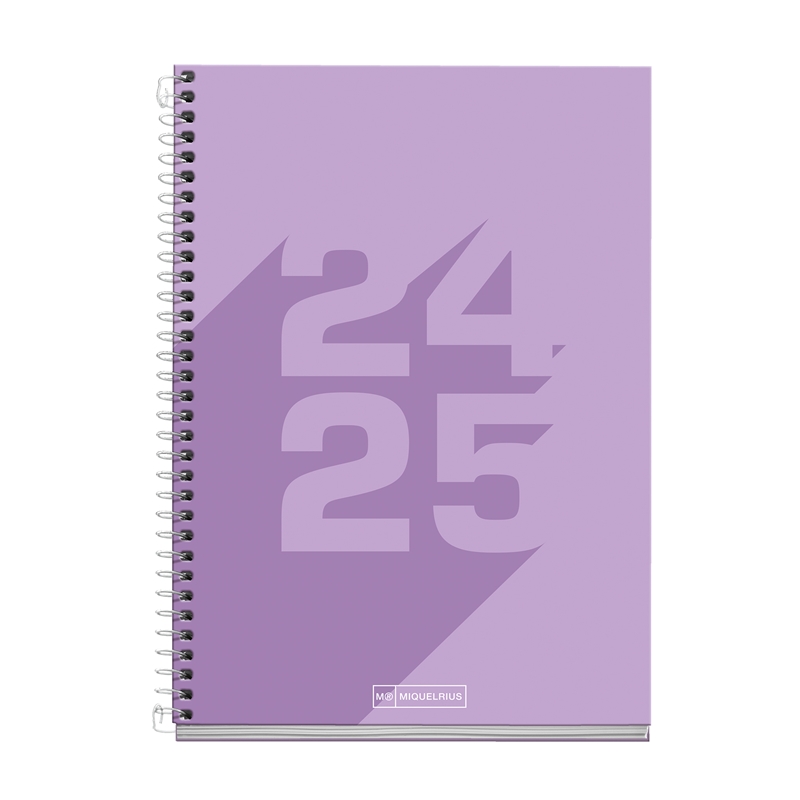 Agenda escolar 2024-2025 Miquelrius Plus 150x213 día página Basic malva