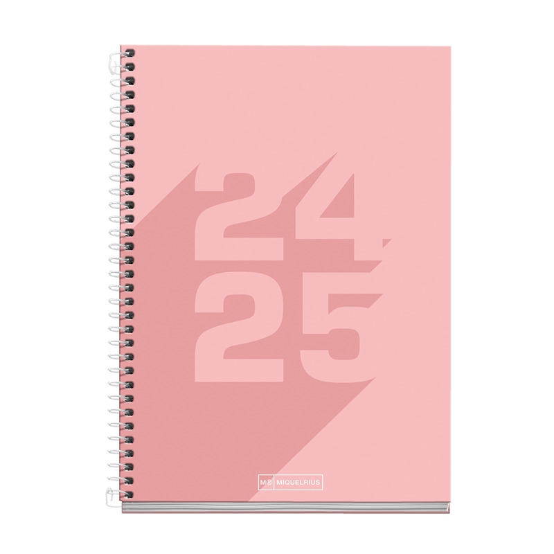 Agenda escolar 2024-2025 Miquelrius Plus 150x213 día página Basic rosa
