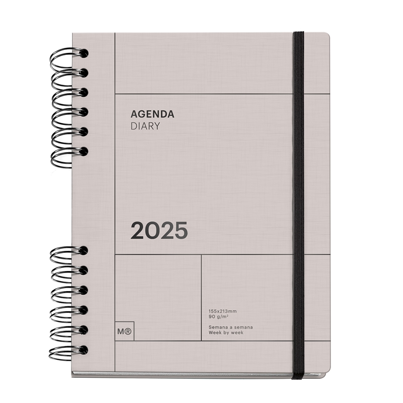 Agenda 2025 Miquelrius Plus semana vista gris Basics