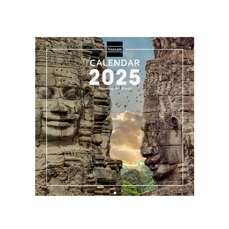 Calendario de pared 2025 Finocam 30 x 30 cm traveling internacional