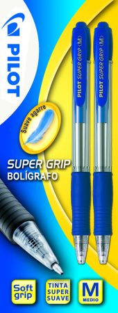 Blíster de 2 bolígrafos retráctiles Pilot Super-Grip